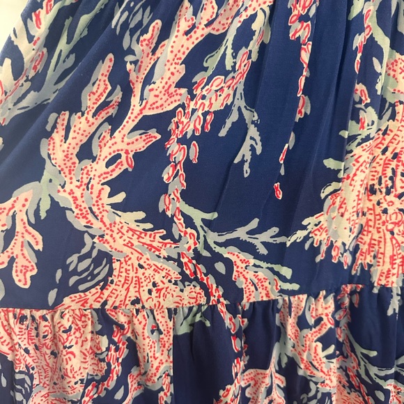 Lilly Pulitzer Borealis Blue Swim On Over tiered dress with sleeves - Picture 3 of 6